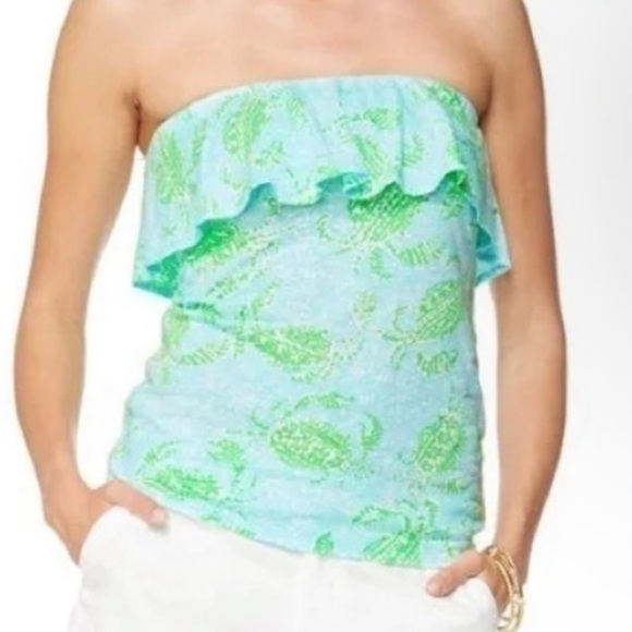 Lilly Pulitzer Strapless Wiley Top Lot - Picture 1 of 8